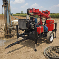 Foreuse hydraulique rotative haute performance pour puits d'eau, 100-200m, sur remorque, équipement de forage sur roues à vendre