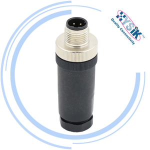 M12 steker cetakan pengunci berulir, 4-Pin IP68 tahan minyak, untuk kabel mesin Makanan & Minuman - Product Image 2