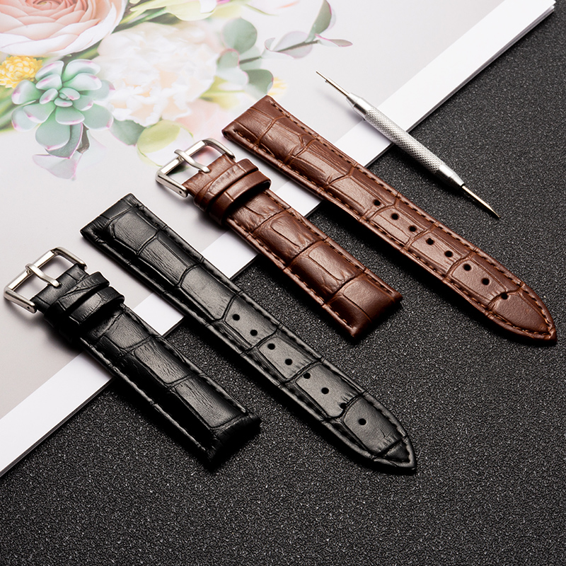 Genuine Leather Watch Strap Manufacturer Direct Sale Cowhide Compatible for for for Garmin Casio Pin Buckle Watch Chain