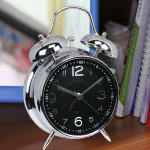 Đồng hồ Báo Thức Lớn chuông kỹ thuật số Chuông Đôi Máy Tính Để Bàn Lớn Thạch Anh 8 inch Retro Đồng hồ kim loại bảng im lặng kim phòng khách - Product Image 2