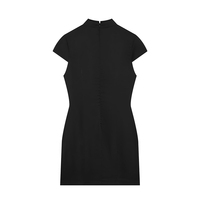 PB&ZA Femme 2026 Nouvelle Collection Été Robe Courte en Satin Simple Manches Courtes Unie Élégante Mini Robe Femme Vestidos Robe Mujer