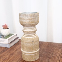 Porte-bougie en bois massif naturel, décoration rustique pour la maison, centre de table élégant, support en bois artisanal, chambre à coucher, salle à manger, mariages