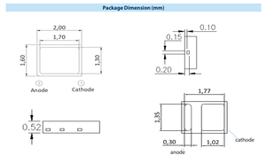 Luminuss MP-2016-1100-22-80 LED blanc chaud 2200K CRI80 22lm 3V 110 °   Panneau LED encastré SMD 2016 - Product Image 3