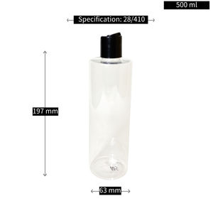 Flacon vide transparent en plastique sérigraphié avec pompe pulvérisatrice pour gel douche et shampoing – 250 ml, 500 ml, 8 oz, 16 oz - Product Image 4