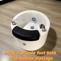 Fauteuil de pédicure professionnel inclinable avec lumière LED 7 couleurs, drainage sans tuyau, bain de pieds à jets de remous pour nettoyage et massage des pieds, salon de manucure