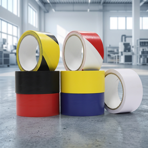 Ruban de signalisation de danger pour sols PAC KING, étanche, antistatique, en PVC 130-170 microns, simple face, avec <span class=keywords><strong>adhésif</strong></span> en caoutchouc, pour câbles de sécurité - Product Image 1
