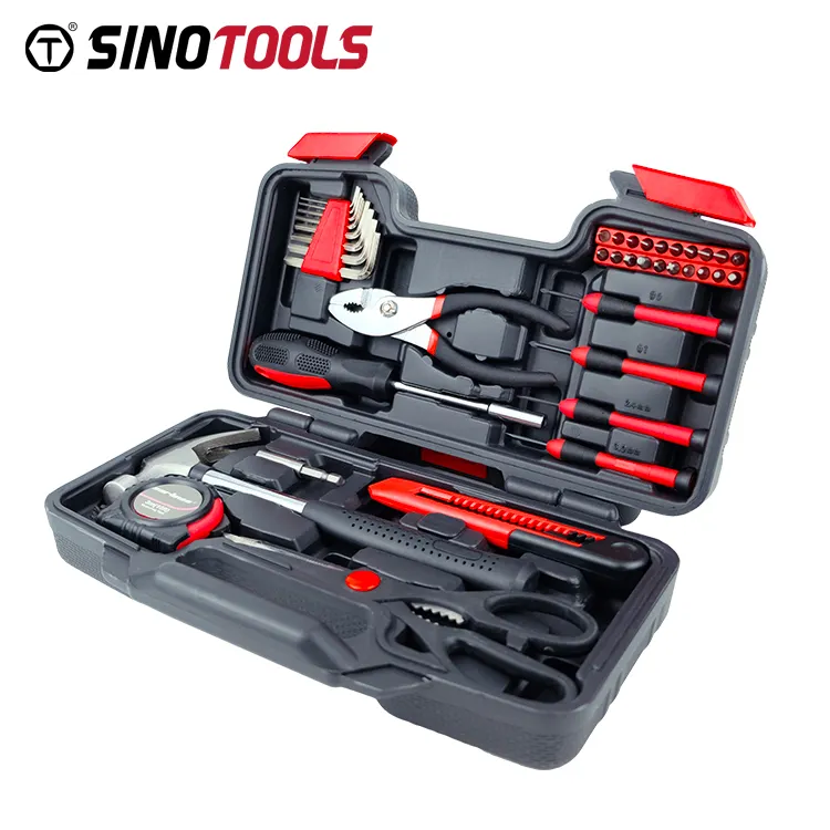 herramientas 39 pcs portable basic repairing professional hardware combination DIY hand box set home household tools kit