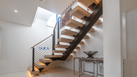 Rampe d'escalier moderne en acier inoxydable Taka, pour extérieur, bricolage, traitement antirouille, résistante à l'eau, installation facile, pour terrasse