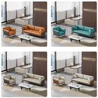 Ensemble de canapés de bureau de luxe modulables en cuir en forme de U à trois places, canapé sectionnel moderne pour bureau à domicile, salon, école