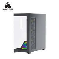 AntarcChill Black Full Tower Sea View Chassis Top Bottom Separation 360 Water Cooling E-ATX ATX MATX ITX