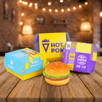 Emballages personnalisés pour la restauration rapide, hamburgers, sandwichs, frites, en-cas, boîtes à hamburgers en papier