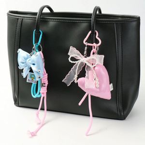 New Style Fresh Girls Wind Keyring Pure Hand-made DIY Bag Pendant Heart Bow Keychain for Gift - Product Image 4