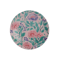 Vente en gros Vaisselle multicolore pour décoration intérieure florale de dîner de couleur personnalisée Service d'assiettes en céramique
