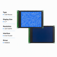 Écran LCD HUIJING 5,7 pouces 320x240, module d'affichage à cristaux liquides COB, pilote RA8835, bleu STN 160x109x11mm, luminosité 500