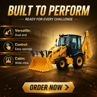 2500kg 72kW Diesel Backhoe Loader 1.0 m3 Bucket Beroda Momen Beban Tinggi