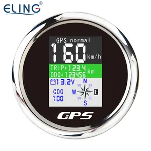 ELING 85mm Universal Digital GPS Speedometer 0-600KM/H Knots MPH Odometer with GPS Speed Sender for Car Yacht Racing 12V 24V