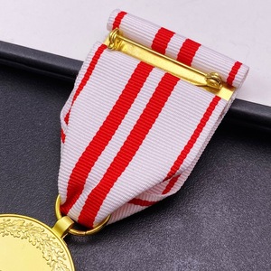 Médaille commémorative en métal plaqué or, style vintage, gravée, souvenir de collection avec ruban, vente en gros - Product Image 2