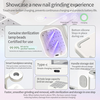 MR NAIL Taladro Eléctrico para Uñas 35000 RPM Recargable USB Portátil Kit de Máquina de Pulido para Manicura