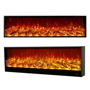 Mantelpiece trim recessed Electronic fireplace simulated fire flame A home heater