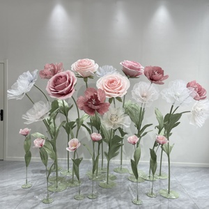 Set di Fiori Giganti Artificiali in Organza e Carta per Decorazione di Finestre, Matrimoni e Hotel - Product Image 2