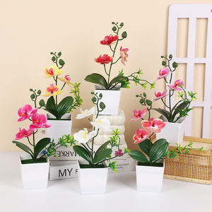 Orchidée Phalaenopsis Artificielle en Pot de 26 cm en Matière PP Faite à la Main pour Décoration d'Entrée - Yiwu Datuo Florist - Product Image 1