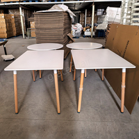 Table à manger moderne nordique en vente chaude, fourniture directe d'usine en gros, plateau en MDF, pieds en bois, matériau en marbre, salon, fêtes