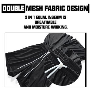 Pantalones Cortos Deportivos de Malla para <span class=keywords><strong>Hombre</strong></span> AIMPACT de 7 Pulgadas, Pantalones Cortos de Gimnasio de Doble Capa con Bolsillo, Cordón Ajustable, Transpirables, para Baloncesto - Product Image 3
