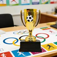 Champion du monde De Sport De Football En Métal Coupe Trophée