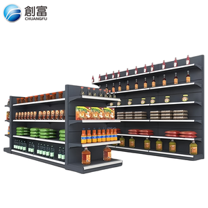 Supermarket Double-Sided Heavy-Duty &amp; Light-Duty <strong>Metal</strong> Display <strong>Shelves</strong> with Customizable Sizes and Quick Installation - Product Image 4