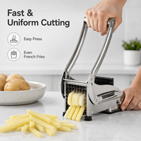 Coupe-frites et trancheuse à pommes de terre manuelle multifonction de haute qualité en acier inoxydable durable, lavage à la main uniquement, pour usage en cuisine