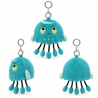 Porte-clés en peluche personnalisé avec logo, animal marin pieuvre mignon, porte-clés promotionnel en peluche, fournisseur de porte-clés en peluche personnalisés, vente chaude