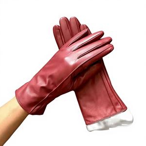 ถุงมือหนัง PU สำหรับผู้หญิง รุ่น ZF0101 สำหรับเล่นกีฬา ปั่นจักรยาน กิจกรรมกลางแจ้ง ใช้ในชีวิตประจำวัน งานปาร์ตี้ สีแดง ดำ ขาว ให้ความอบอุ่น - Product Image 4