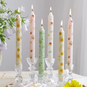 Bougie décorative aromatique cylindrique de 20 cm, faite à la main, en cire de soja mélangée, sans fumée, respectueuse de l'environnement - Product Image 1