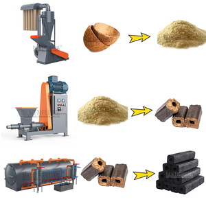 Ligne de production de briquettes de biomasse mécaniques, presse extrudeuse à vis, machine de fabrication de charbon de bois, four de carbonisation - Product Image 1