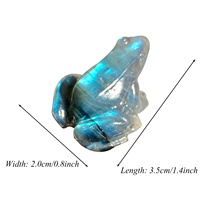Offre spéciale artisanat naturel de haute qualité sculpté à la main petites sculptures de grenouilles flash bleues labradorite pour la décoration