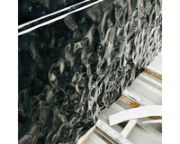 Dalle de marbre noir naturel Sol en marbre liquide Carreaux de marbre noir Prix Placage de pierre flexible pour sol de villa et d'hôtel