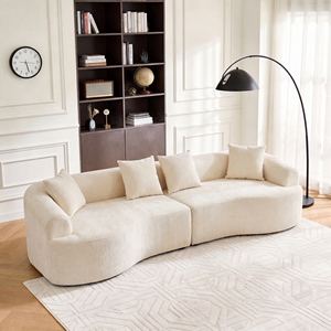 Canapé modulaire en tissu respirant à blocs courbes, multi-tailles, avec éponge compressée sous vide - Product Image 1
