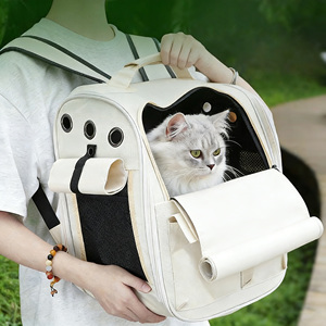 थोक बड़ी क्षमता पोर्टेबल पालतू बैकपैक लुभावनीय डिजाइन जिपर आउटगोइंग डॉग बैग फैशन रोल फ्लैप बिल्ली यात्रा बैग - Product Image 1