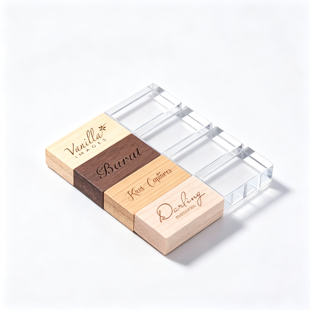 New Custom Wooden Crystal USB 2.0 Flash Drive 4GB 16GB 32GB 64GB 128GB Corporate Logo Business Anniversary Gift Thumb Drive
