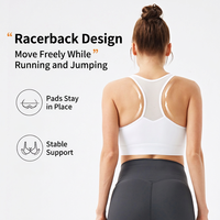 Soutien-gorge de sport respirant à maintien élevé pour femme avec bretelles croisées en Spandex/Nylon pour la danse et le fitness