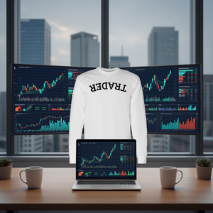 T-shirt à manches longues Trader avec texte inversé, design tendance - Product Image 3