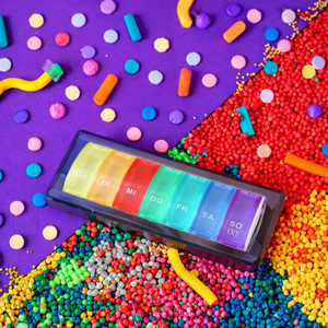 Linxikeji LX2553 <b>Large</b> Capacity Eco-Friendly ABS Rainbow 7-Day Pill Case Custom Logo Portable Medicine <b>Drawer</b> Box <b>Storage</b> - Product Image 3