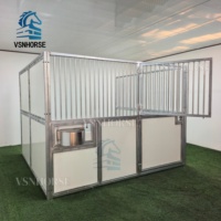 Écurie Temporaire Portable Étanche et Légère pour Chevaux avec Toit en Tissu Vinyle et Structure en Acier