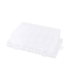 Transparent Pp Plastic Jewelry Storage Box With Compartments For Beads Diy Organizer <b>Desktop</b> Storage Case 10 15 24 Grid - Product Image 4
