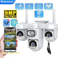 Caméra extérieure étanche Okam PRO avec alertes, détection d'alarme de sécurité domestique, audio bidirectionnel, PTZ, zoom 4K haute résolution, API OEM, NVR, triple objectif