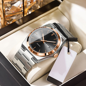 Montre-bracelet dorée pour homme, logo personnalisé, étanche, coffret cadeau d'affaires de luxe, acier inoxydable, OEM ODM, prix d'usine - Product Image 5