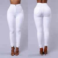 Vente en gros de jeans skinny personnalisés pour femmes, taille haute, tissu denim élastique extensible, pantalon crayon pour femme de style décontracté
