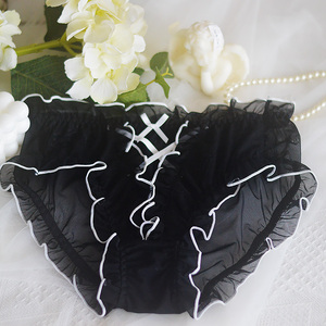Caldo Sexy e traspirante in Spandex con perizoma graziosa biancheria intima in pizzo di seta rossa lavorata a maglia per donne adulte tinta in Lingerie trasparente - Product Image 6