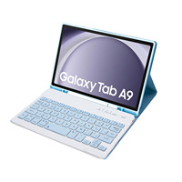 Casing Keyboard USB Nirkabel BT Baru untuk Samsung Tab A9 8.7 Inch SM X110 X115 Penyangga Penutup Bahasa Rusia Spanyol Inggris Korea