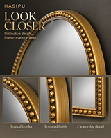 Miroir mural cintrée vintage orné, miroir décoratif en verre pour salle de bain, salon, entrée